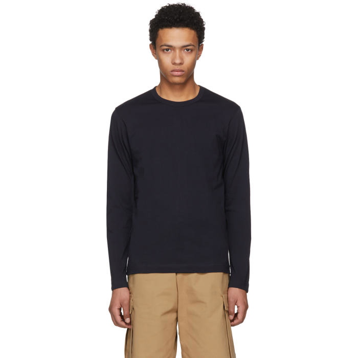 Photo: Comme des Garçons Shirt Navy Long Sleeve Basic T-Shirt