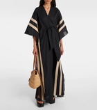 Adriana Degreas Striped cotton chambray kaftan