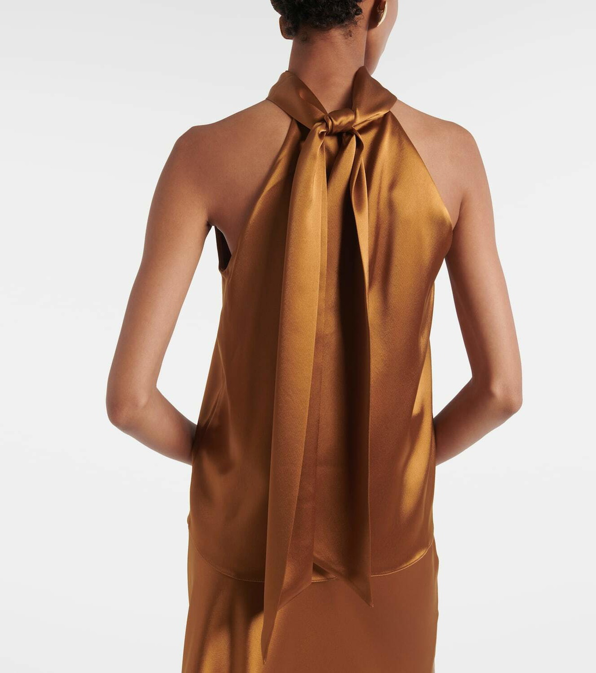 Galvan Sienna halterneck satin top