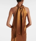 Galvan Sienna halterneck satin top