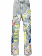 WHO DECIDES WAR BY EV BRAVADO - Printed Denim Jeans