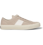 TOM FORD - Cambridge Leather-Trimmed Nubuck Sneakers - Neutrals
