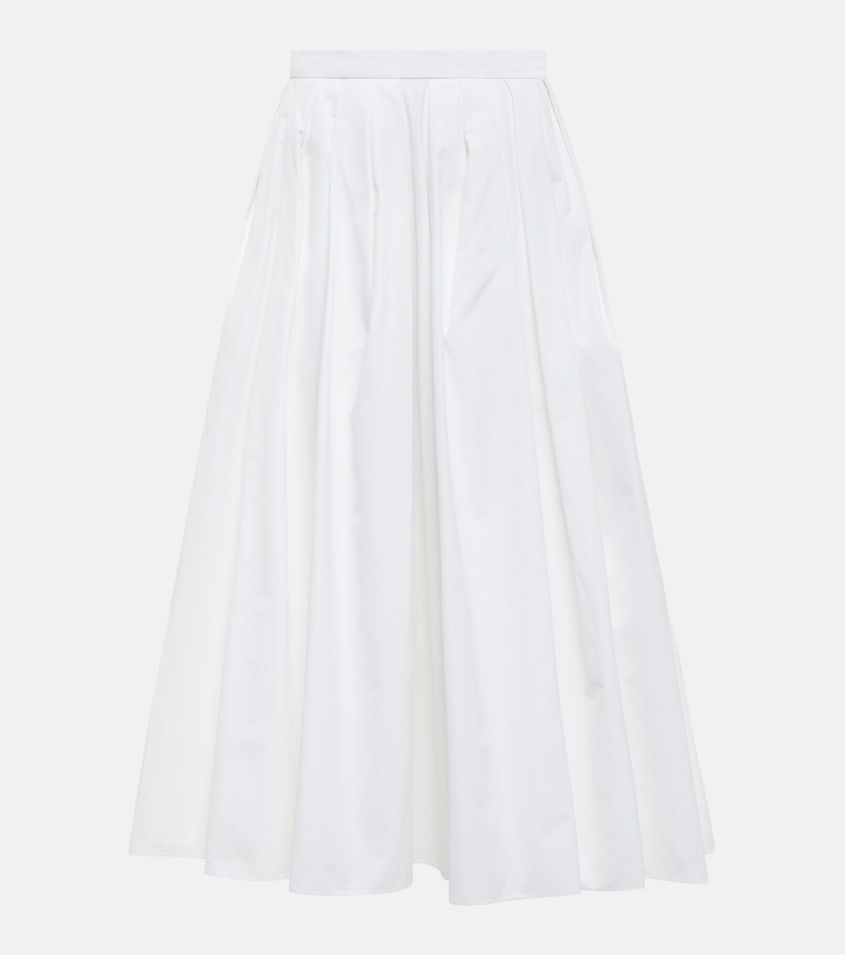 Alexander McQueen - High-rise cotton poplin midi skirt