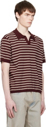 COOR Red Open-Collar Stripe Polo