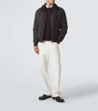 Eleventy Shearling-lined suede jacket