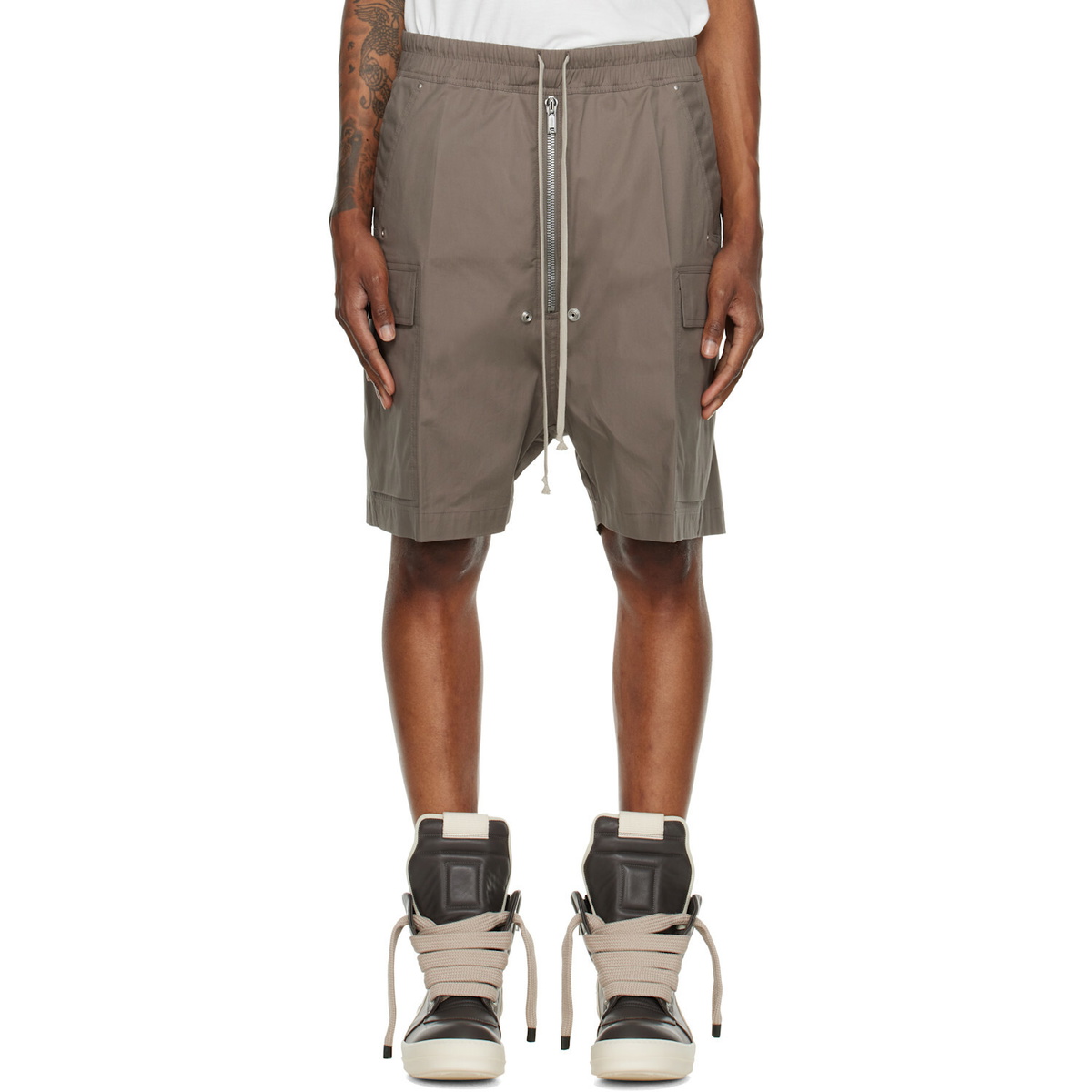 Rick Owens Gray Tower Cargobela Shorts