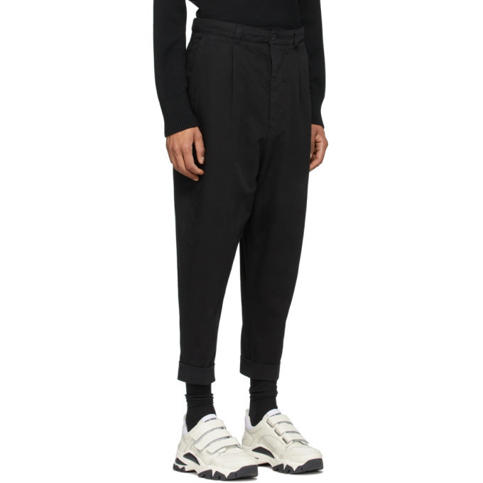 Buy EMPORIO ARMANI Pleated Mid-Rise Trousers | Black Color Men | AJIO LUXE