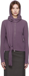 AARON ESH Purple Knitted Scarf & Hoodie Set
