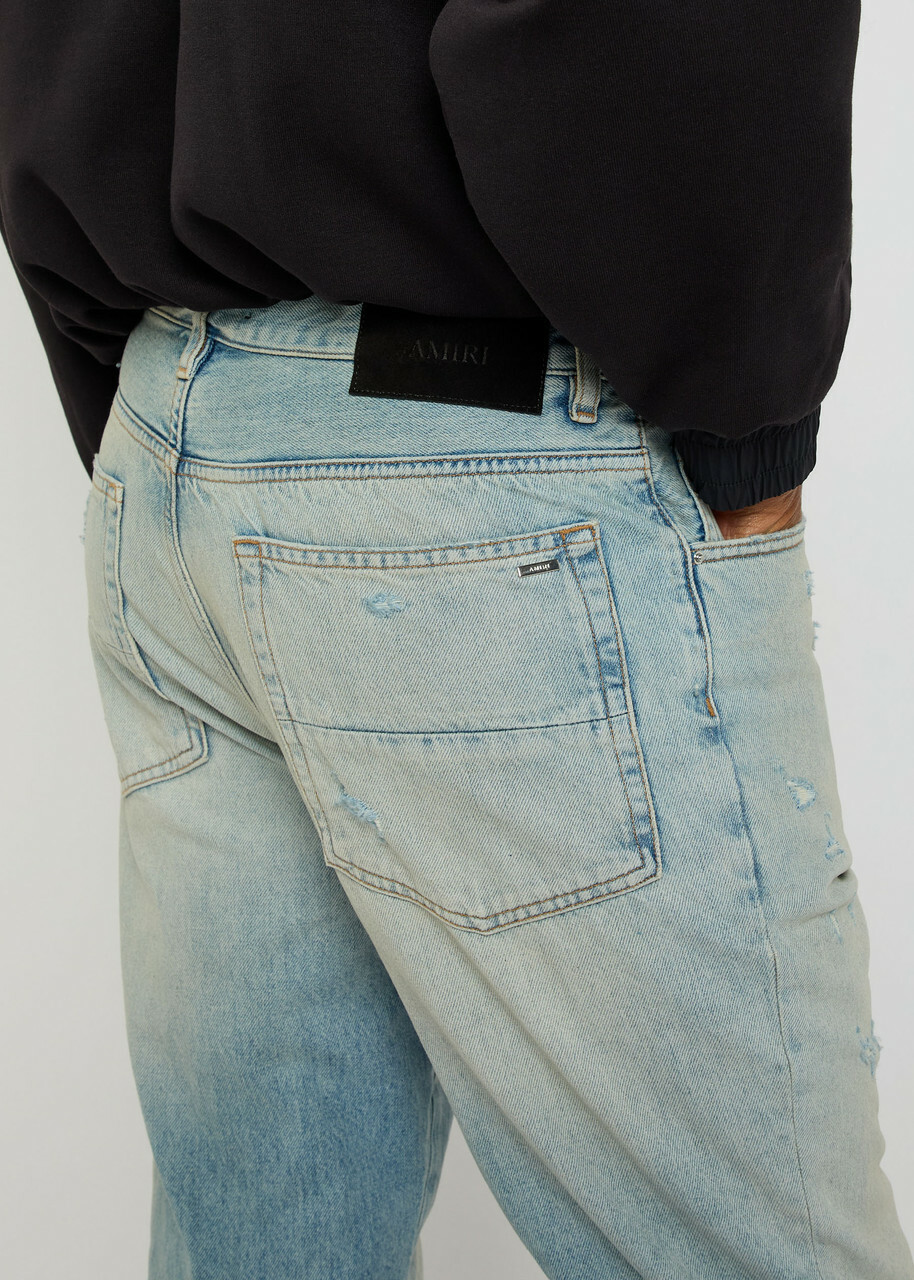 Amiri MX1 Ripped Straight-leg Jeans Indigo
