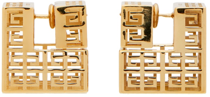 Photo: Givenchy Gold Square Monogram Earrings