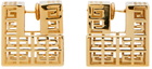 Givenchy Gold Square Monogram Earrings