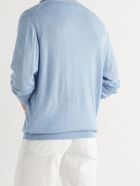 PURDEY - Cashmere and Silk-Blend Half-Zip Sweater - Blue