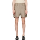 HOMME PLISSÉ ISSEY MIYAKE Beige & Red Stripe Jersey Shorts