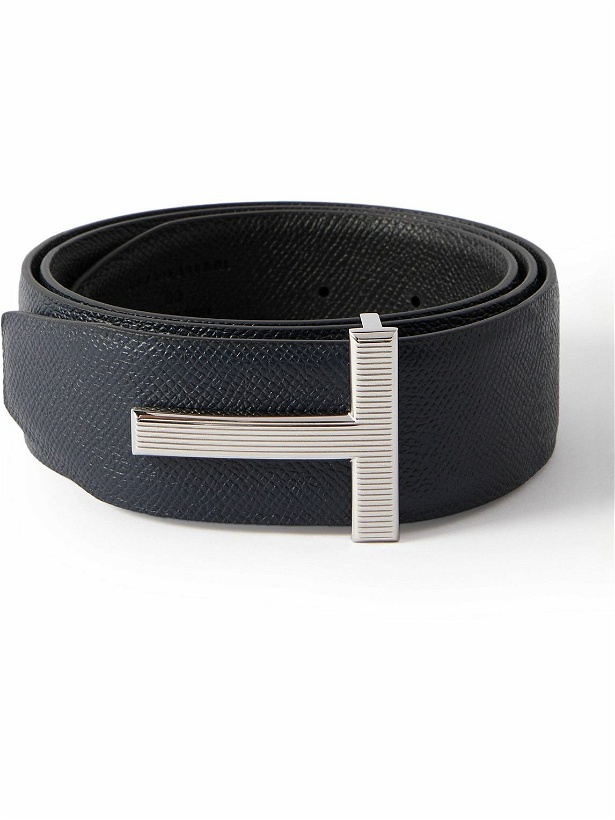 Photo: TOM FORD - 4cm Reversible Full-Grain Leather Belt - Blue