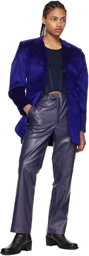Situationist Blue Vegan Leather Pants