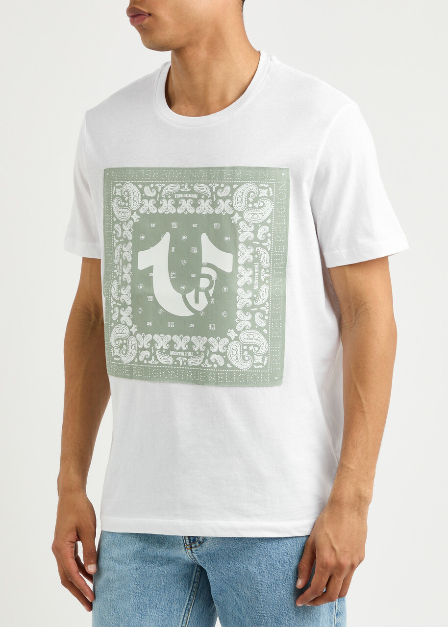 True Religion Logo-print Cotton T-shirt White And Green True