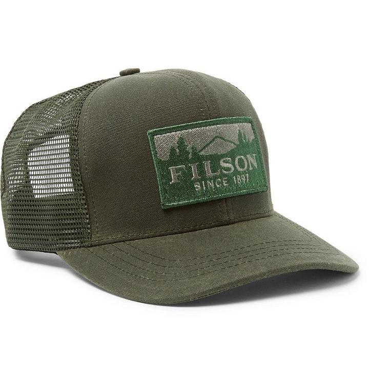 Photo: Filson - Logger Logo-Appliquéd Cotton-Twill and Mesh Baseball Cap - Green
