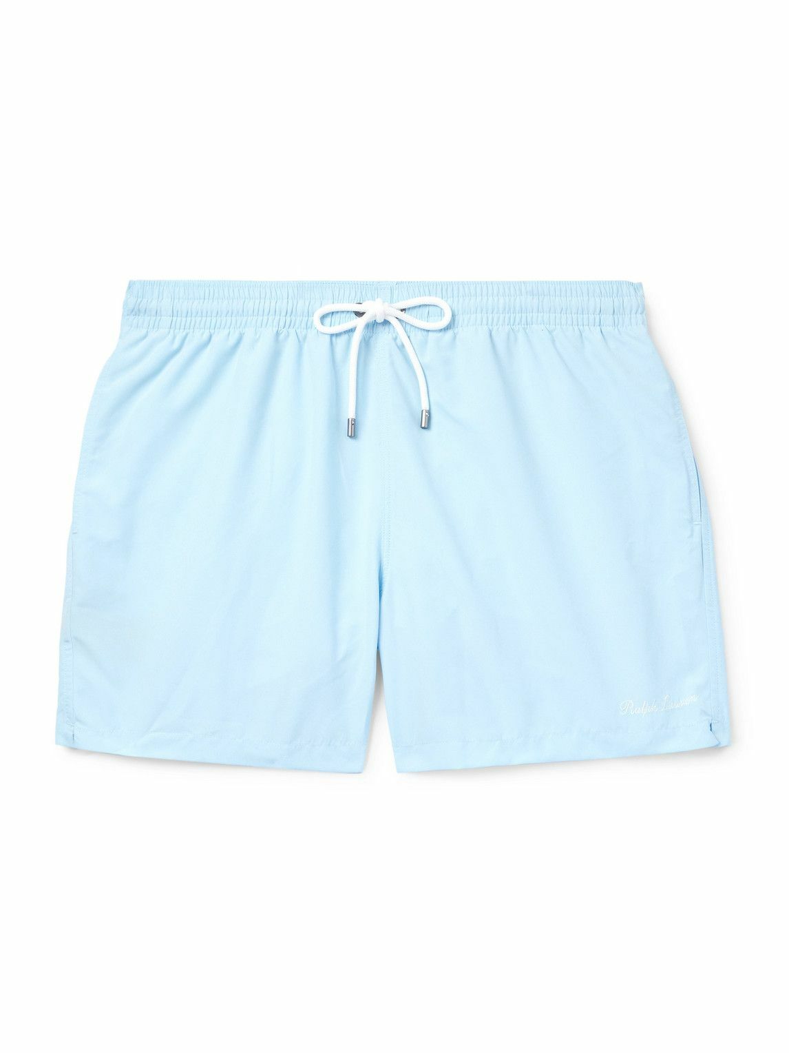 Ralph Lauren Purple label - Straight-Leg Mid-Length Logo-Embroidered Swim Shorts - Blue