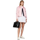 Comme des Garcons Girl Pink and White Check Peter Pan Collar Jacket