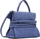 Moschino Navy 'Tie Me' Suede Small Bag