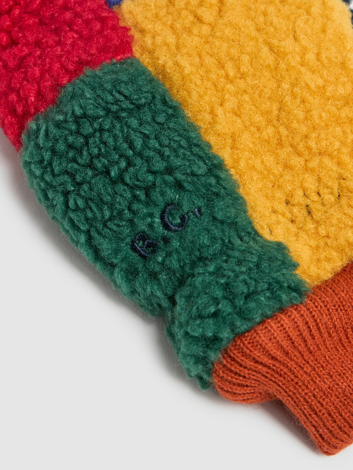 BOBO CHOSES Color Block Poly Teddy Mittens