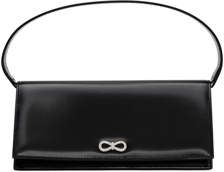 Photo: MACH & MACH Black Crystal Bow Baguette Bag