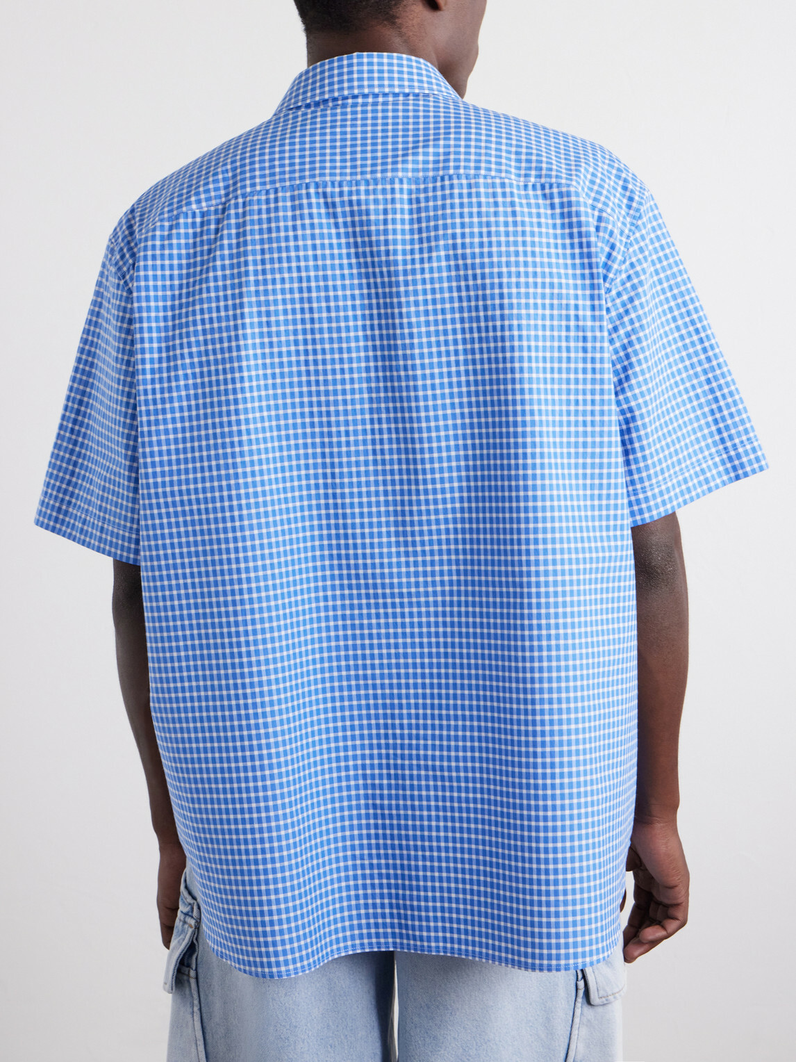 LOEWE - Paula's Ibiza Logo-Embroidered Checked Cotton-Poplin Shirt - Blue
