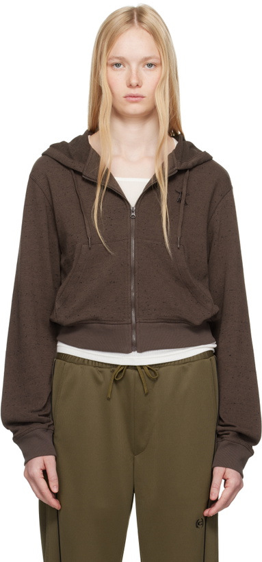 Photo: OPEN YY Brown Lounge Zip Hoodie