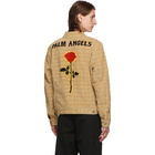 Palm Angels Tan Checkered Corduroy Jacket