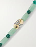 LUIS MORAIS - 14-Karat Gold, Chrysoprase, Malachite and Enamel Bracelet