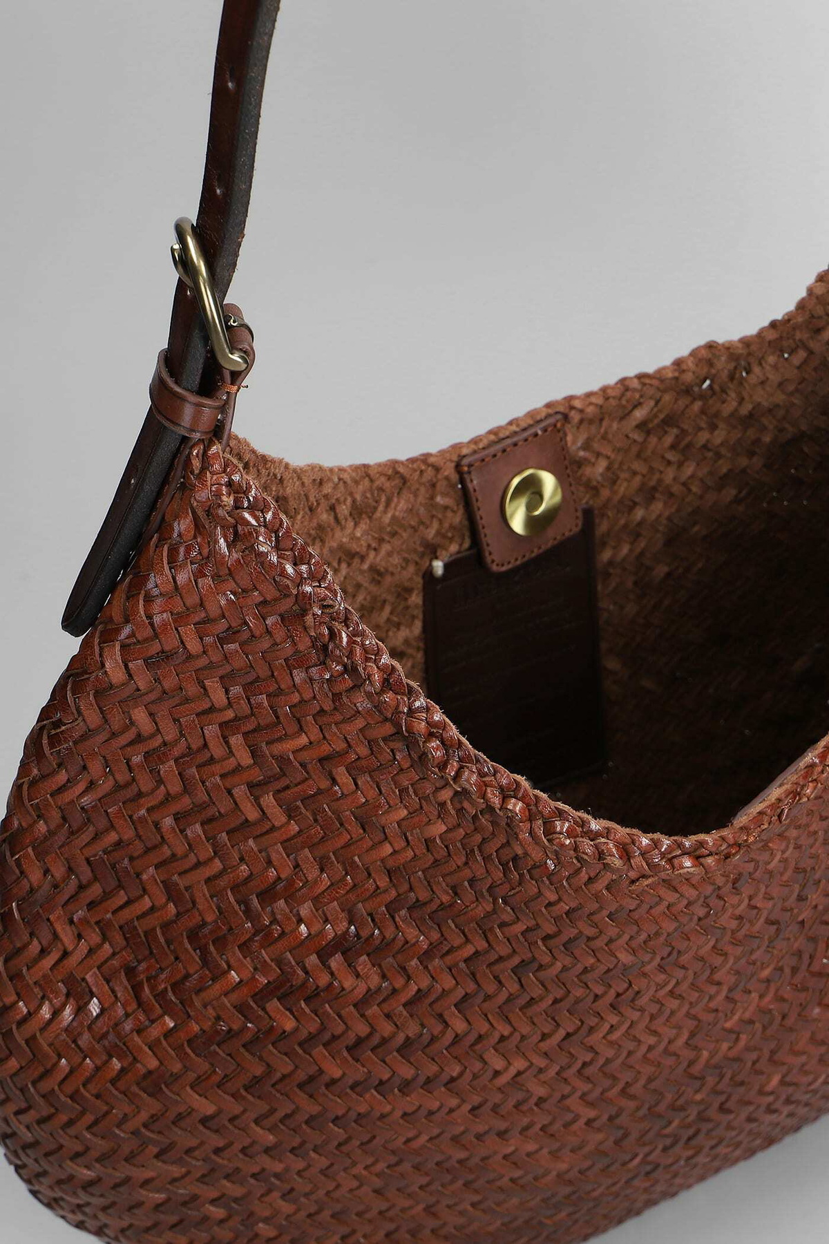 Dragon Diffusion Luna Mezza Tote In Brown Leather Dragon Diffusion