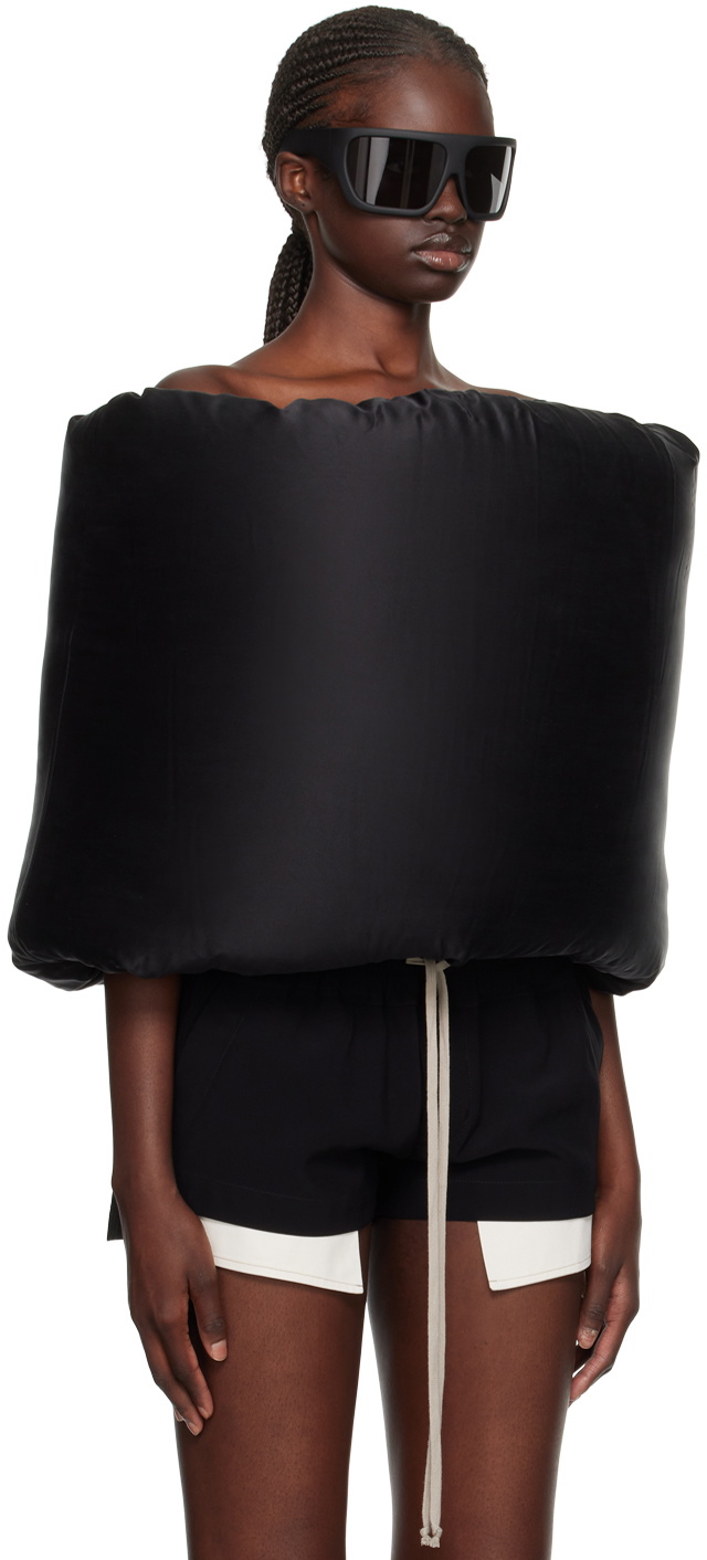 Rick Owens Black Donut Down Scarf Rick Owens
