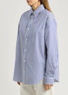 Matteau Striped Cotton Shirt Blue