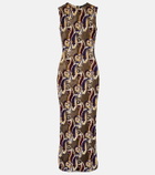 Etro Paisley semi-sheer midi dress