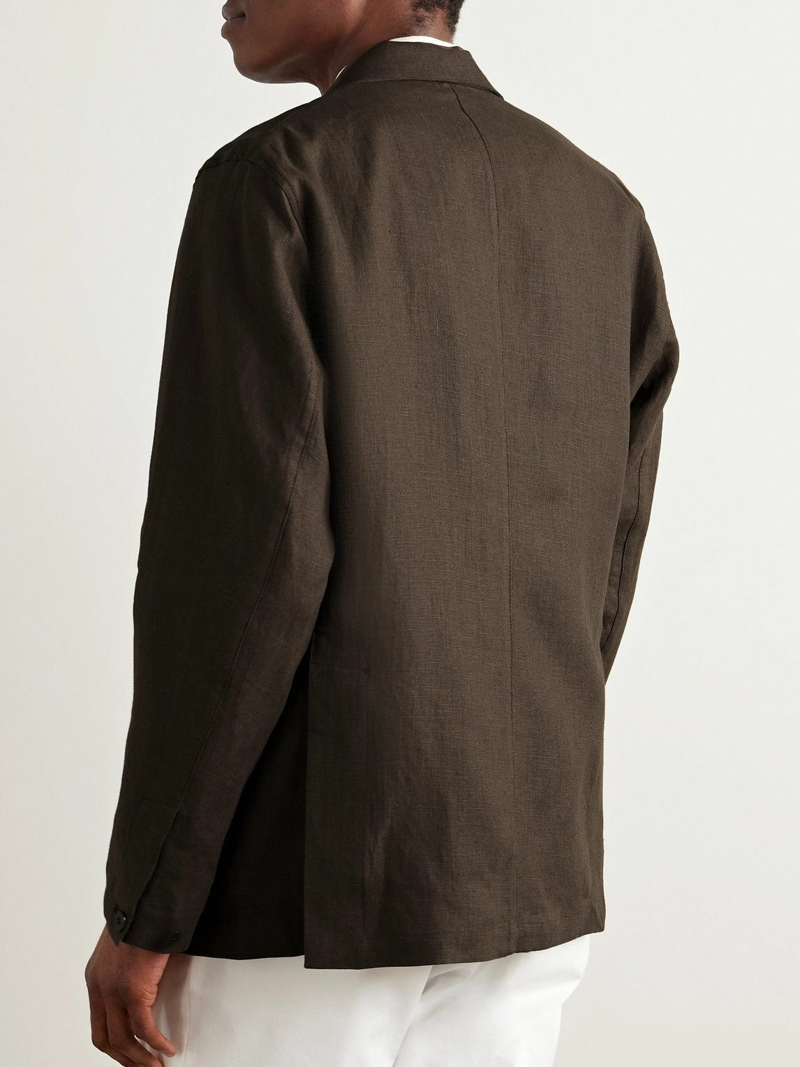 Stòffa - Unstructured Washed-Linen Blazer - Brown
