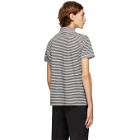Saint Laurent Black and White Striped Polo