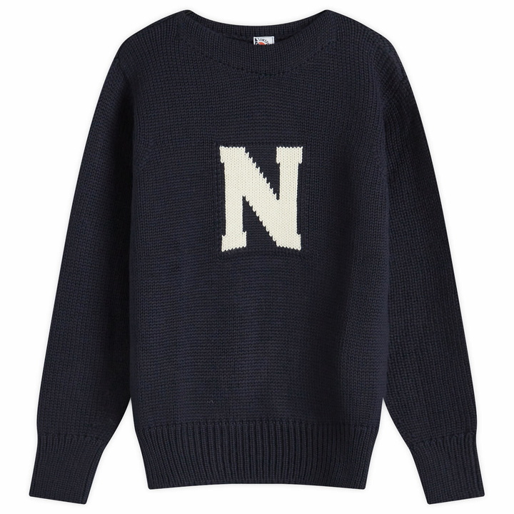 Photo: Sunspel Men's x Nigel Cabourn Crew Knit Sweater in Navy