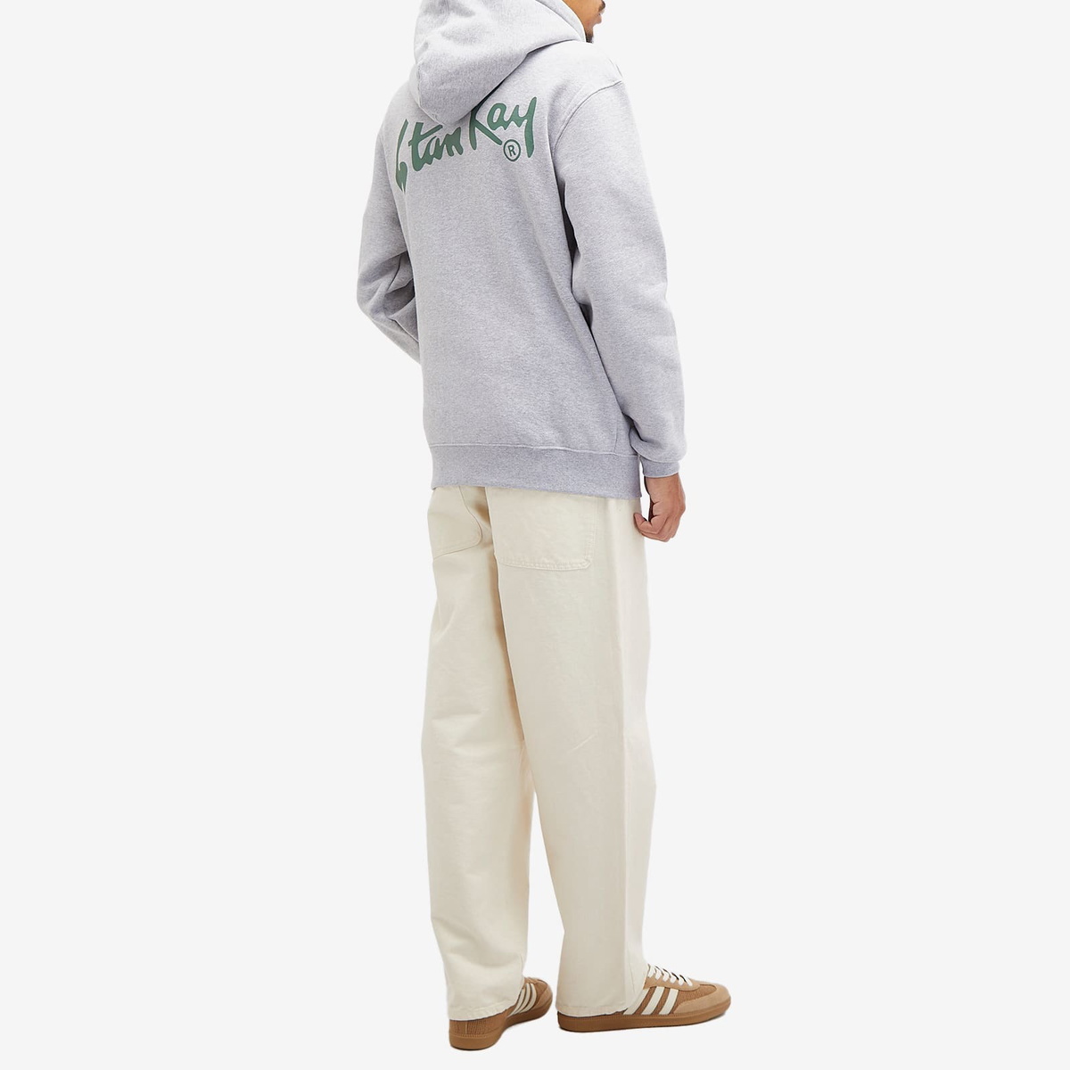 Stan Ray Men's OG Logo Hoodie in Grey Marl/Green