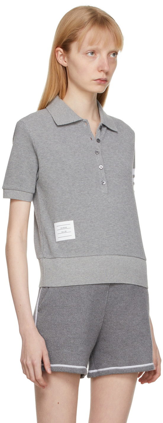 Thom Browne Gray 4-Bar Polo