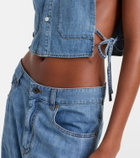 Miu Miu Chambray crop top