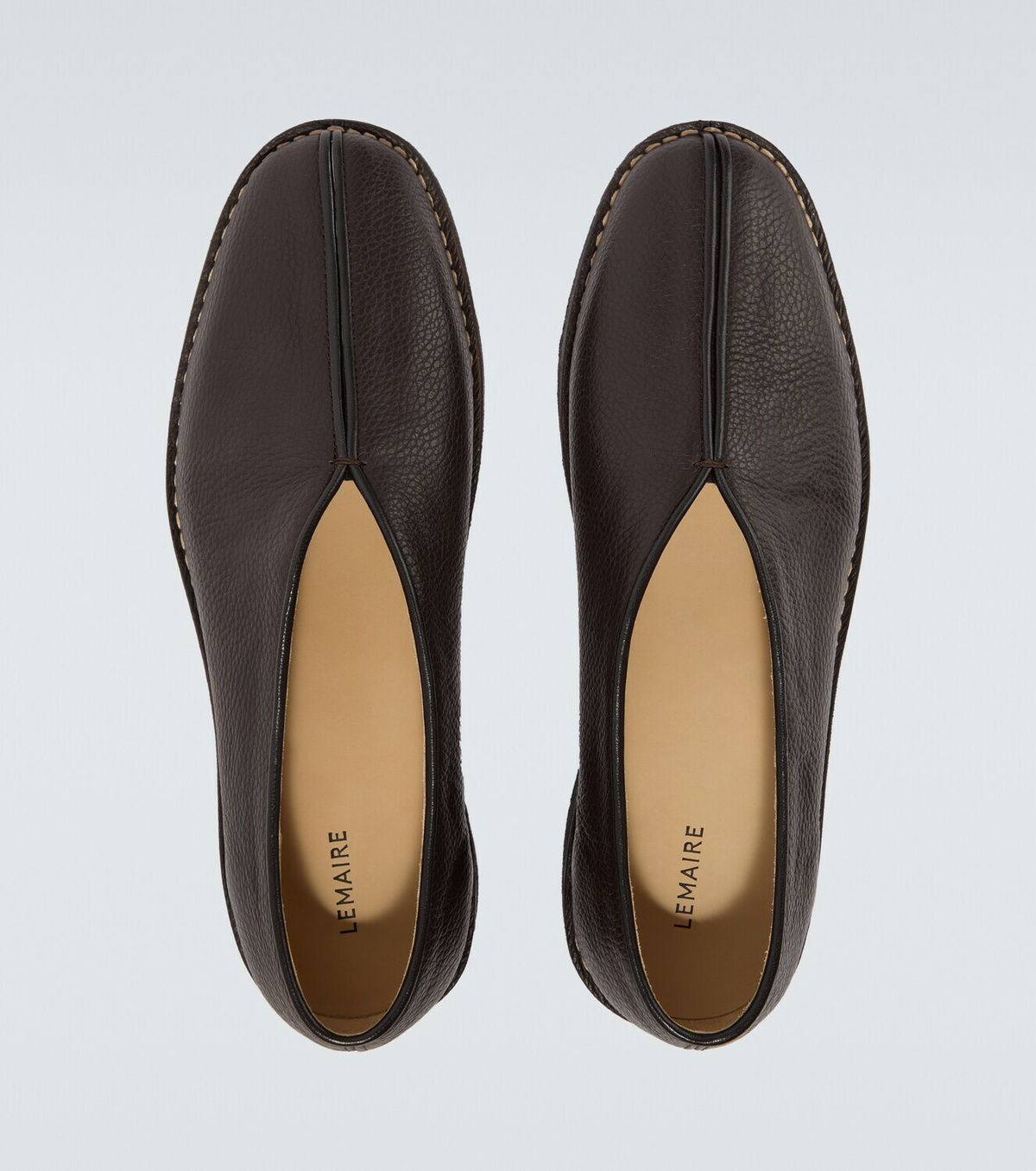 Lemaire Piped leather slip-on shoes