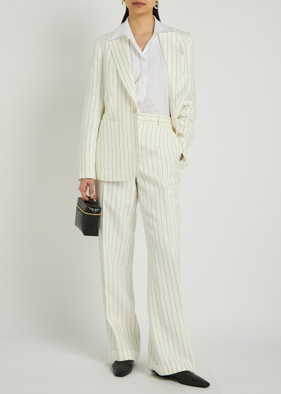 Polo Ralph Lauren Pinstriped Straight-leg Trousers Cream