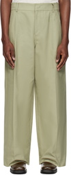 RECTO Beige Wide Fit Cotton Trousers