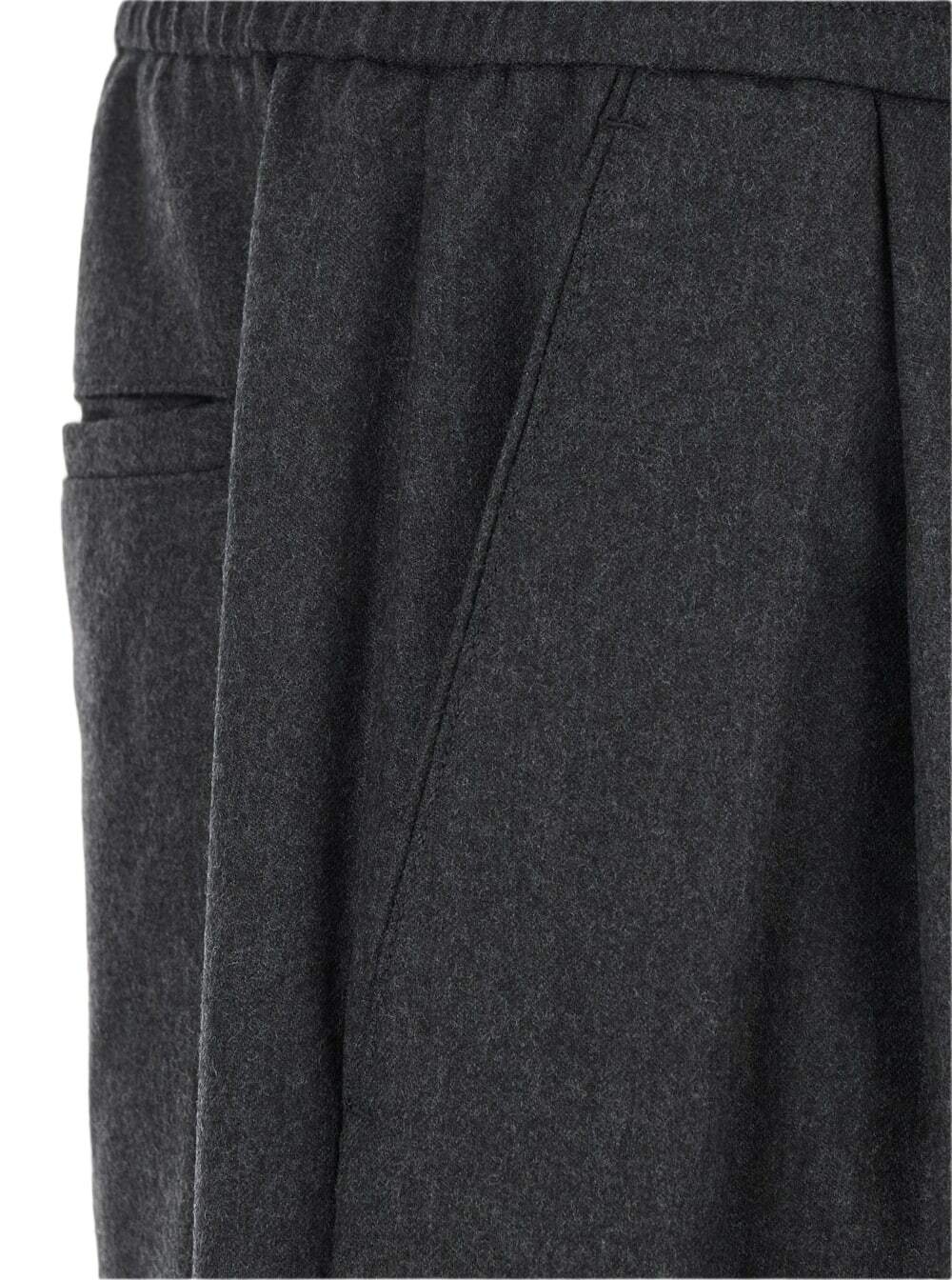 Juun.J Grey Trousers With Elastic Waist And Pleated Design In Wool Woman