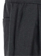 Juun.J Grey Trousers With Elastic Waist And Pleated Design In Wool Woman