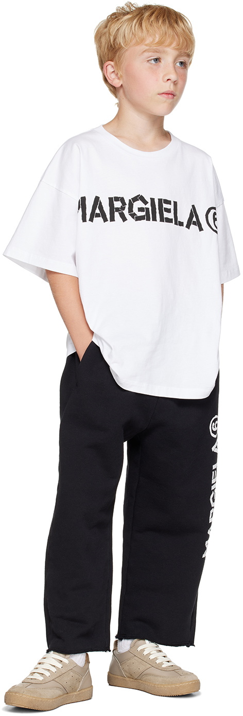 Kids Black Printed Sweatpants