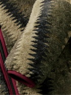 KAPITAL - Jacquard-Trimmed Printed Fleece Jacket - Green
