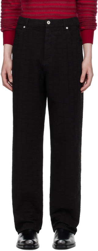 Photo: Ferragamo Black Monogram Five-Pocket Jeans