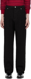 Ferragamo Black Monogram Five-Pocket Jeans
