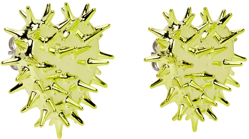 HUGO KREIT Yellow Spiky Heart Earrings